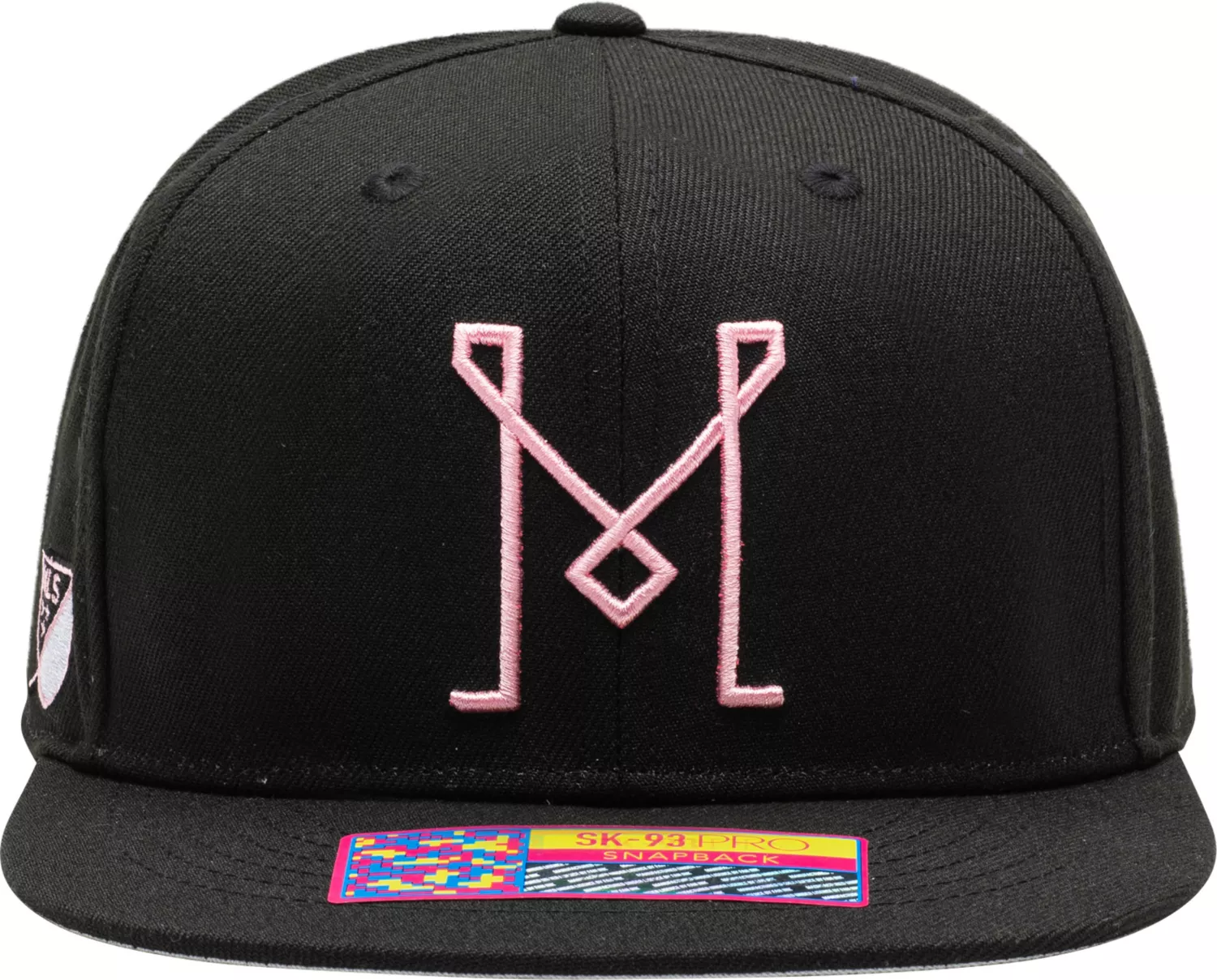 Inter Miami Dawn Black Fan Ink Snapback Adjustable Hat Cap MLS Soccer Messi