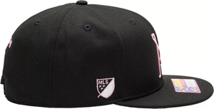 Inter Miami Dawn Black Fan Ink Snapback Adjustable Hat Cap MLS Soccer Messi