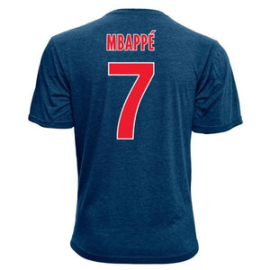 PSG-Paris-Saint-Germain-Official-Mbappe-T-Shirt-Blue-#7-Back