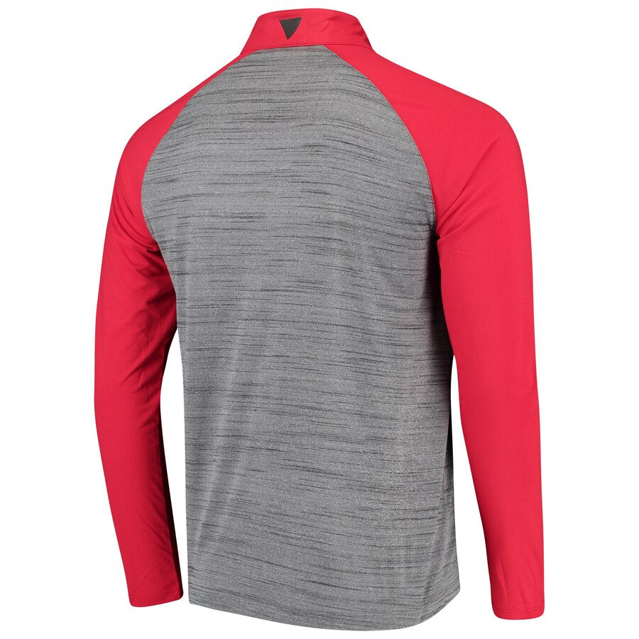 Liverpool Men's Heathered Gray Vandal FC Text Quarter-Zip Raglan Pullover Jacket