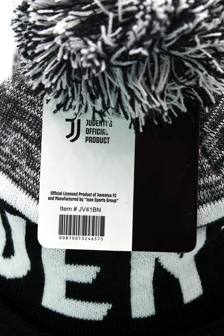 Juventus 2024 Knit Winter Pom Beanie - Black/White