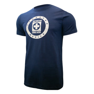 Cruz Azul Distressed Logo T Shirt Cotton Deportivo Tee Soccer Mexico Futbol Soccer FMF