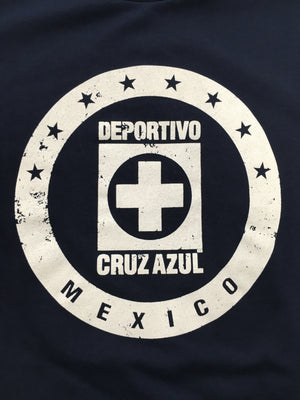 Cruz Azul Distressed Logo T-Shirt - Navy Blue