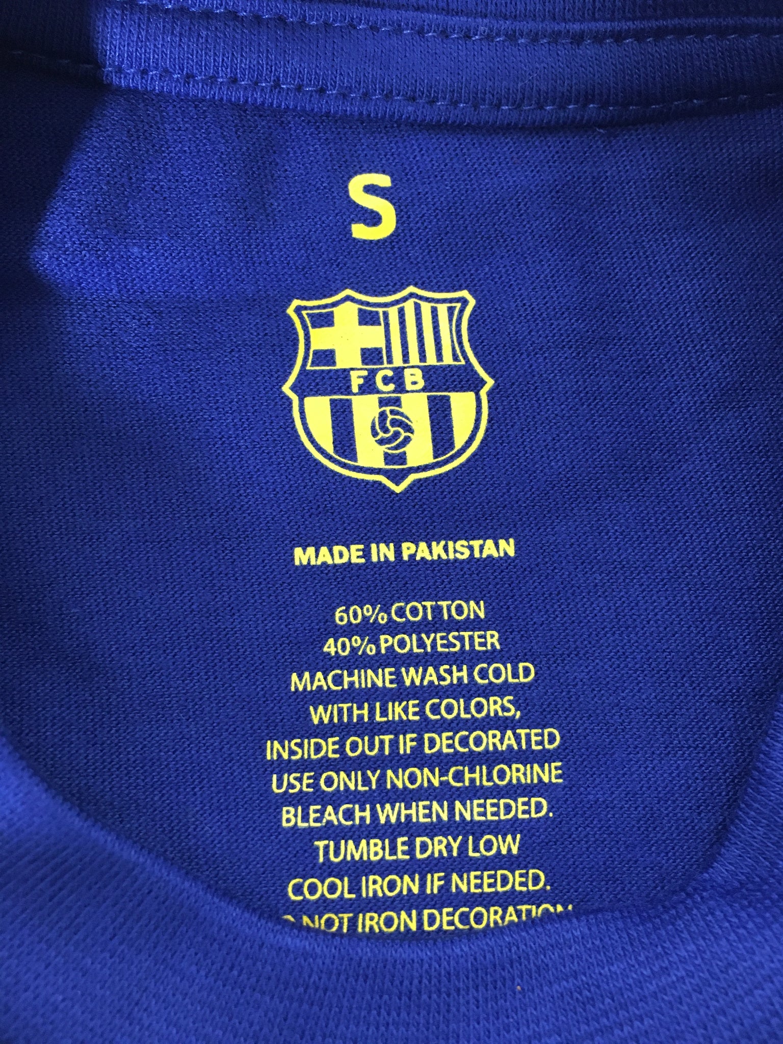 Barcelona Crest Logo T-Shirt - Blue/Gold