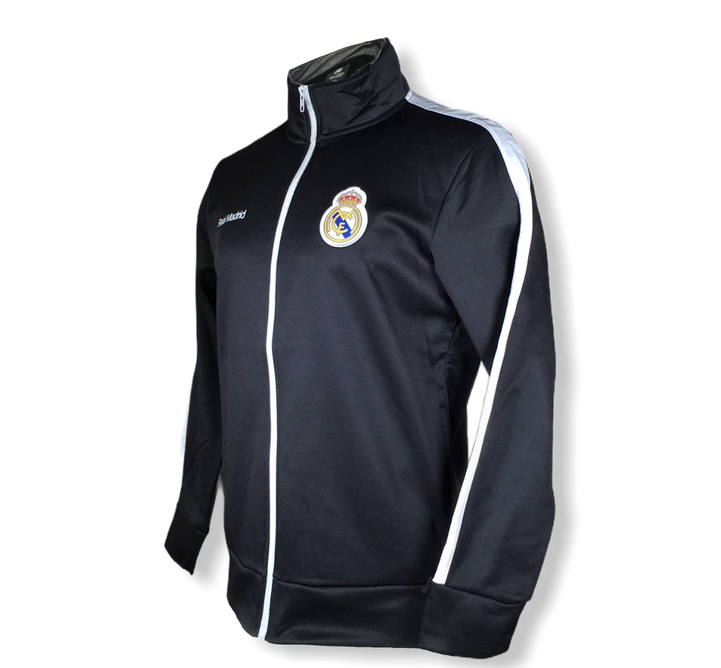 Real Madrid Training Track Jacket Full Zip Black White Anthem Official