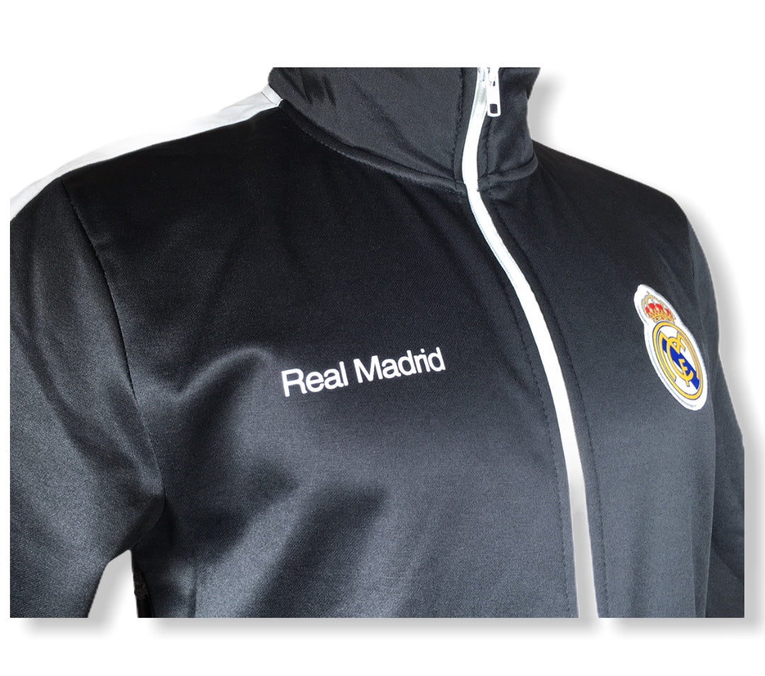 Real Madrid 2023 Full Zip Training Track Jacket - Black