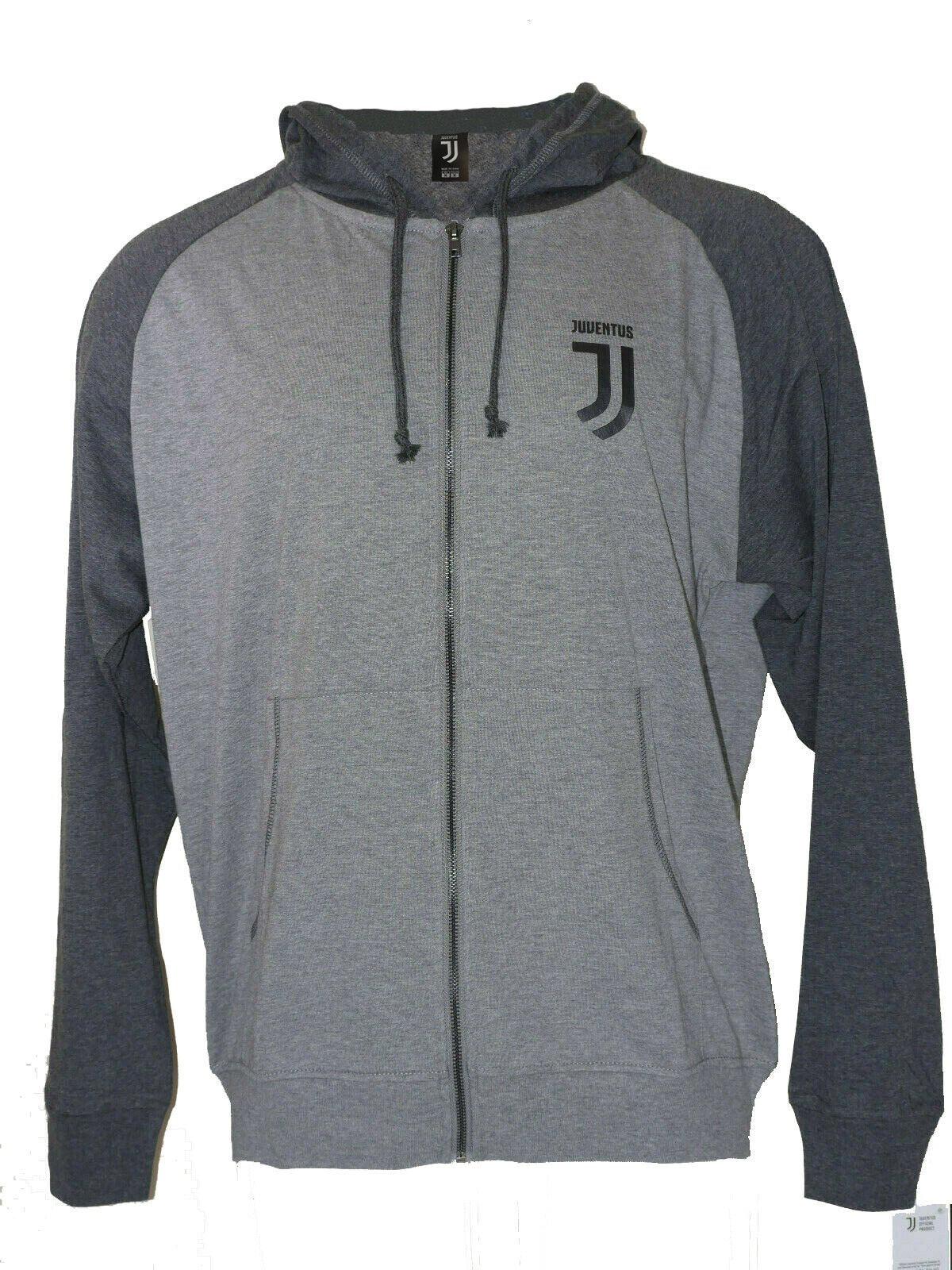 Juventus Full Zip Grey Light Summer Hoodie Jacket - Front